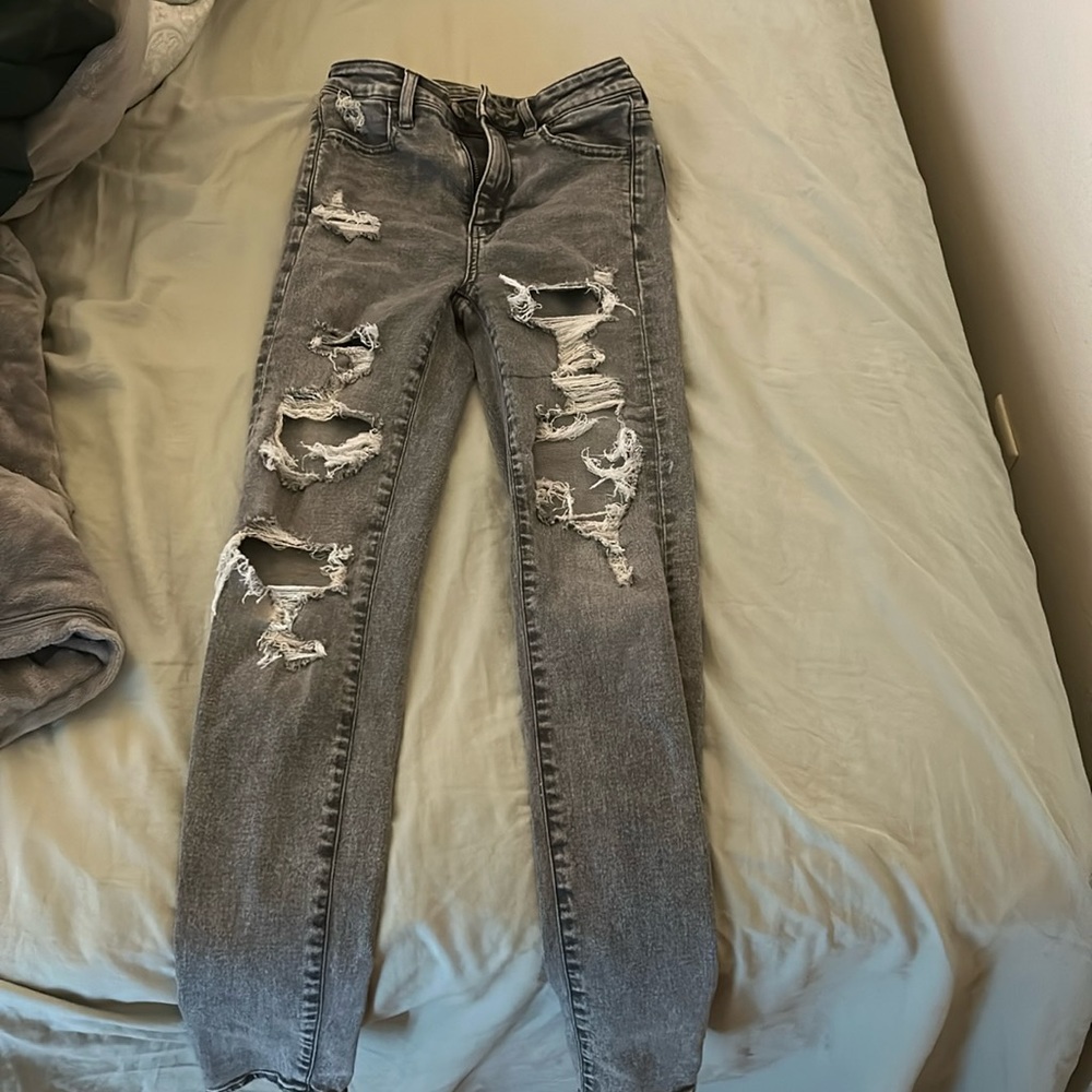 American Eagle grey, skinny jeans 00